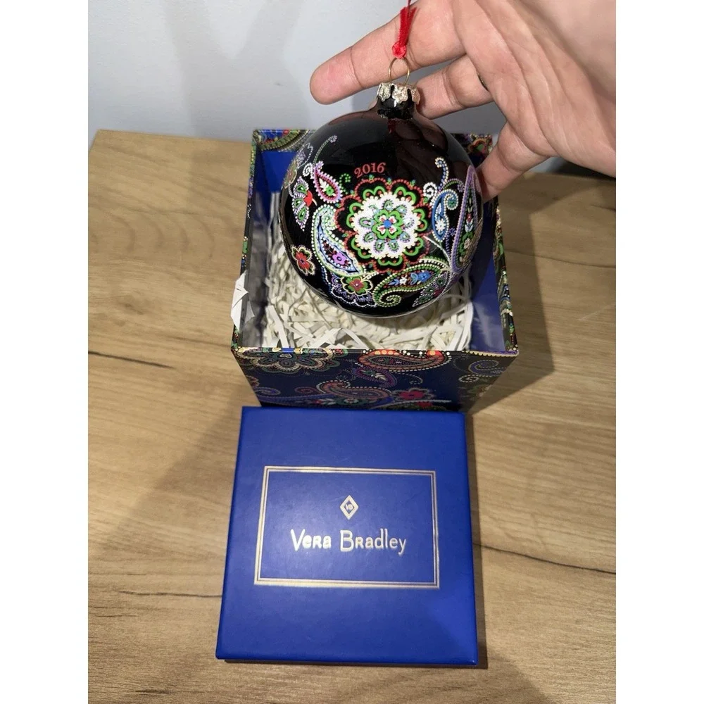 Vera Bradley Kiev Paisley 2016 Christmas Ball Ornament L